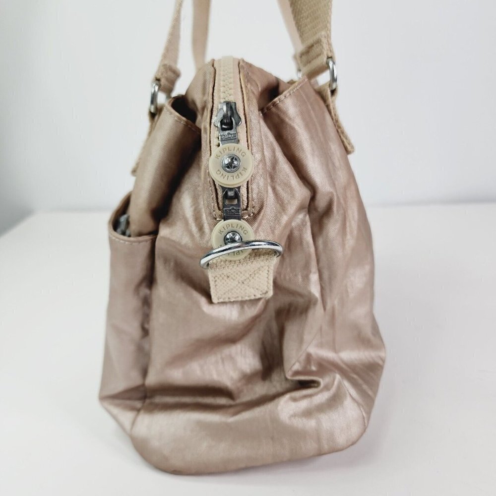 Kipling Elysia Metallic Shoulder Bag Rose Gold Strap‎ Zipper Medium Travel - Picture 8 of 15